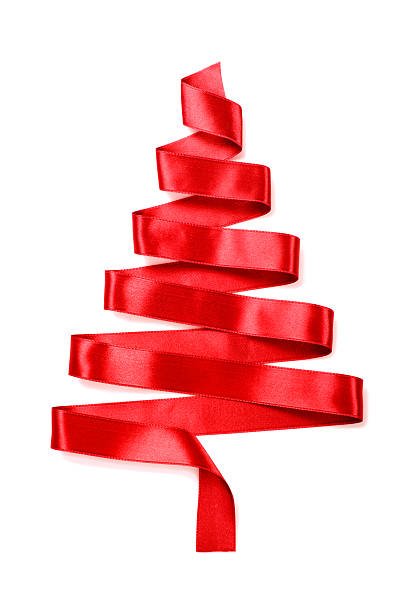 istock Christmas tree made of a red ribbon 184341199