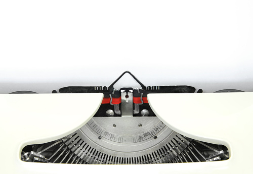 Close-up on a typewriter. 