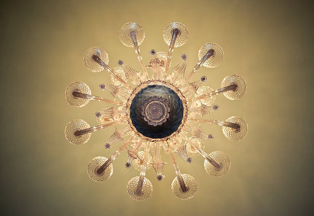 istock Elegance Glass Chandelier Hanging By Ceiling 184341866