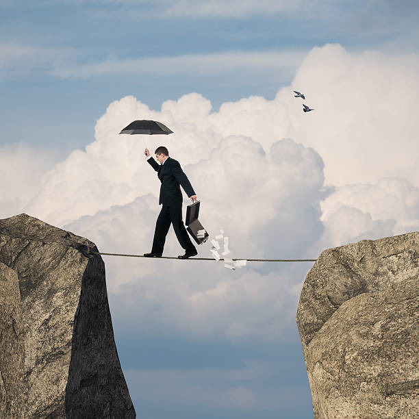 istock Businessman on a rope 184341884