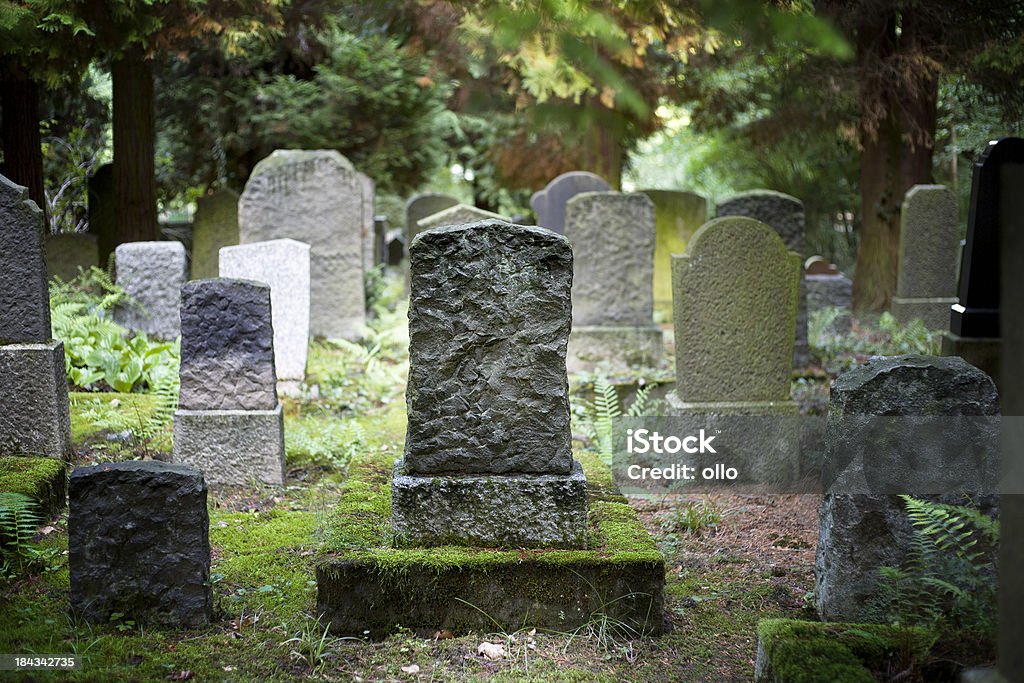 Linhas de muito antiga, e resistiu tombstones - Royalty-free Cemitério Foto de stock