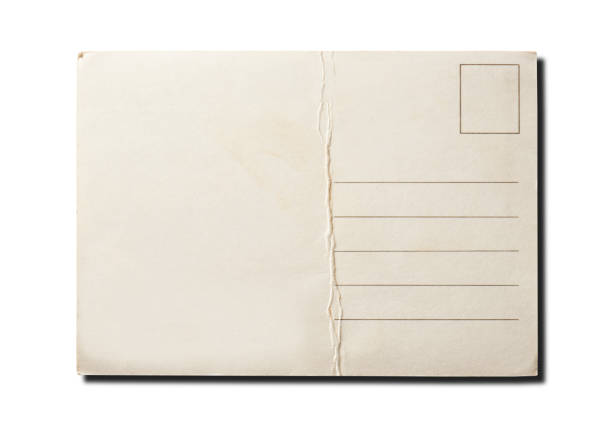 istock Blank vintage postcard isolated on white background 184342826