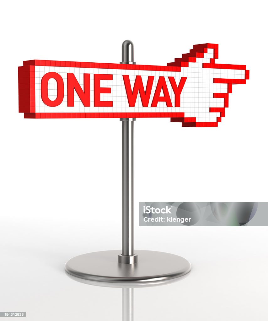 One Way Sign 3D Rendering Arrow Symbol Stock Photo