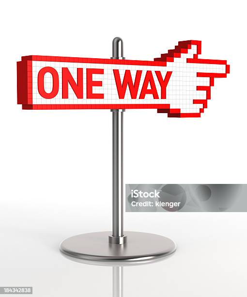 One Way Sign Stock Photo - Download Image Now - Arrow Symbol, Concepts, Cursor