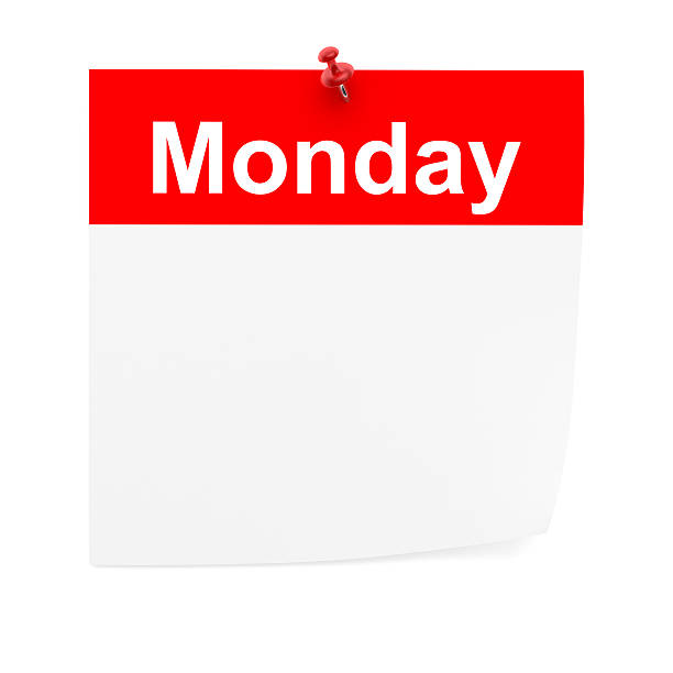 календарь понедельник пустой pushpin и примечание бизнес-офис - index card paper clip paper blank стоковые фото и изображения