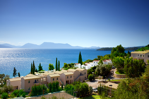 Beautiful coastline of the Lefkada island in Greece with exclusive accommodation villas, apartments and guest houses.