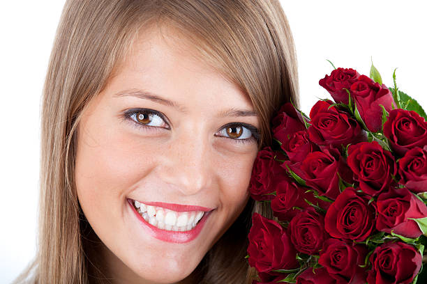 istock Girl with roses 184343461