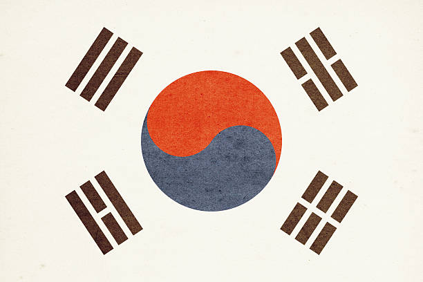 한국 국기 클로즈업 (고해상도 이미지 - 태극기 뉴스 사진 이미지