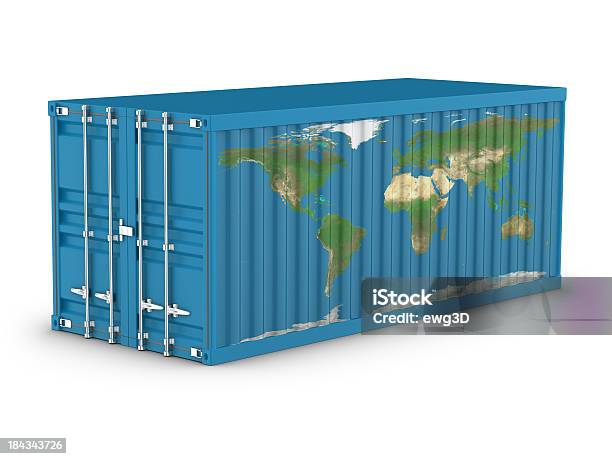 Containerplanet Stockfoto und mehr Bilder von Freisteller – Neutraler Hintergrund - Freisteller – Neutraler Hintergrund, Container, Dreidimensional