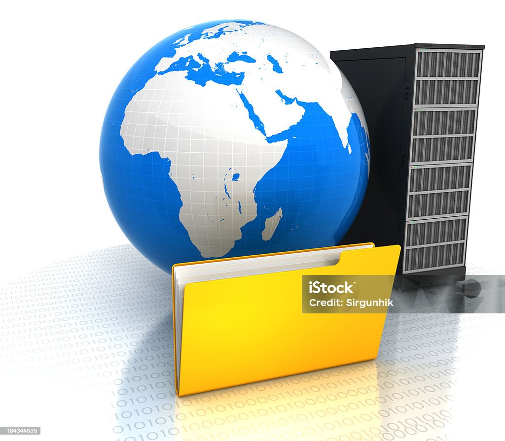 Online network servers Online network servers. 3D render. Archives Stock Photo