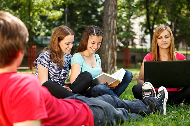 istock Young college students learning outdoors 184345033