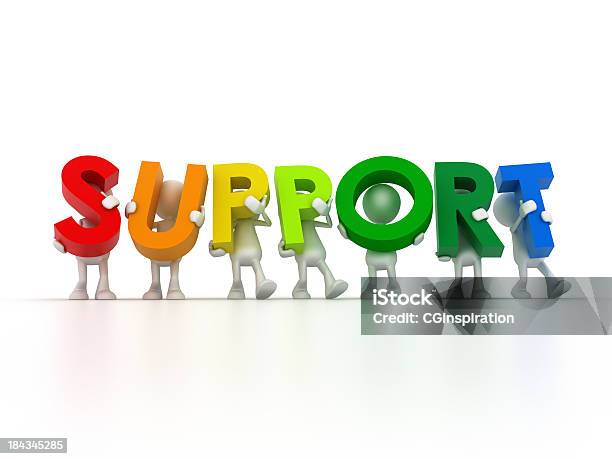 Support Team Stock Photo - Download Image Now - Cartoon, Customer, Stick Figure