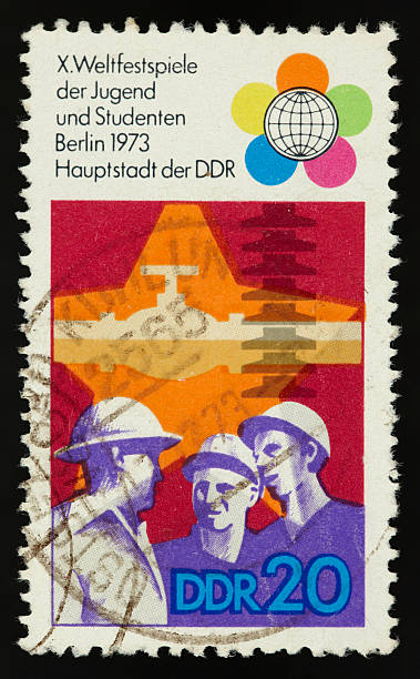 istock Postage stamp east germany world games 1973 184345729