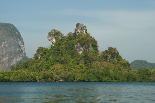 Dog island or Khao Ma Chu mountain look like a dog at Phang-Nga Bay, Thailand