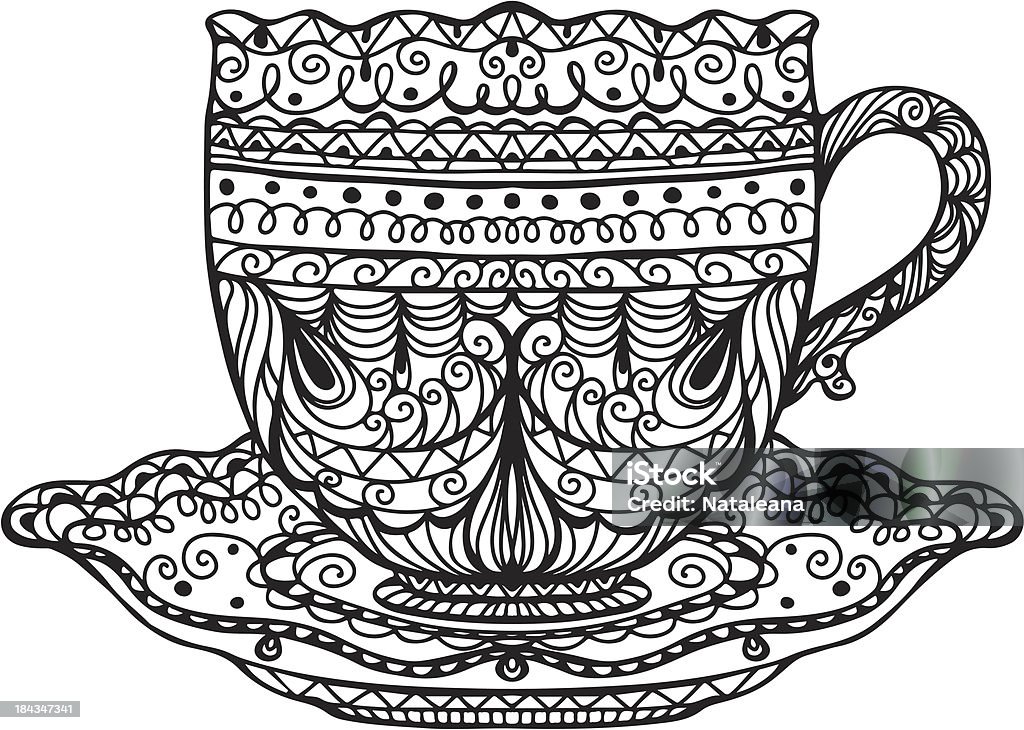 Tazza di caffè e tè - arte vettoriale royalty-free di Invito al tè