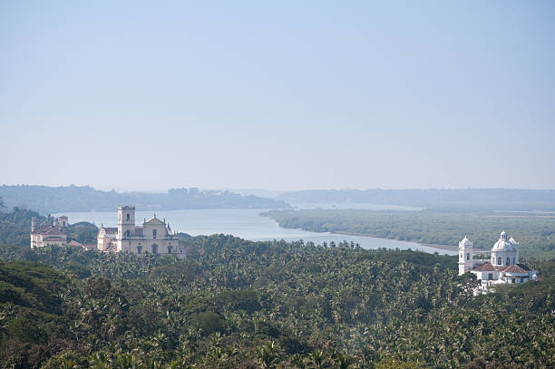 istock Christian churches in tropical rainforest, Old Goa, India 184347391
