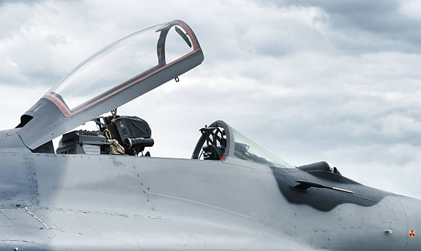 MIG-29 Fighter plane cockpit closeup