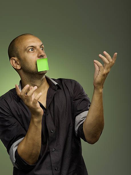 post it man with a vision stock photo