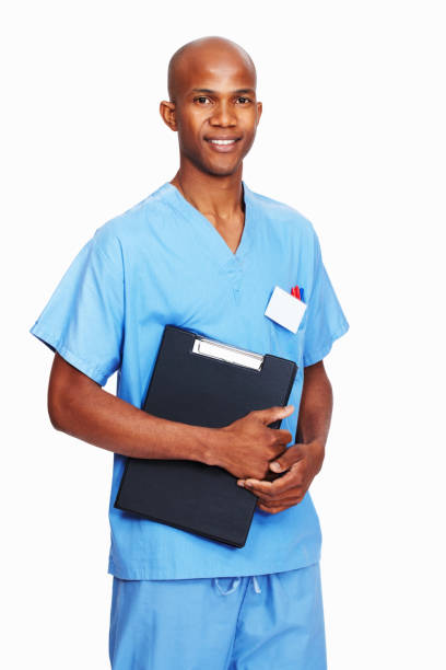 istock Male doctor with report 184347526