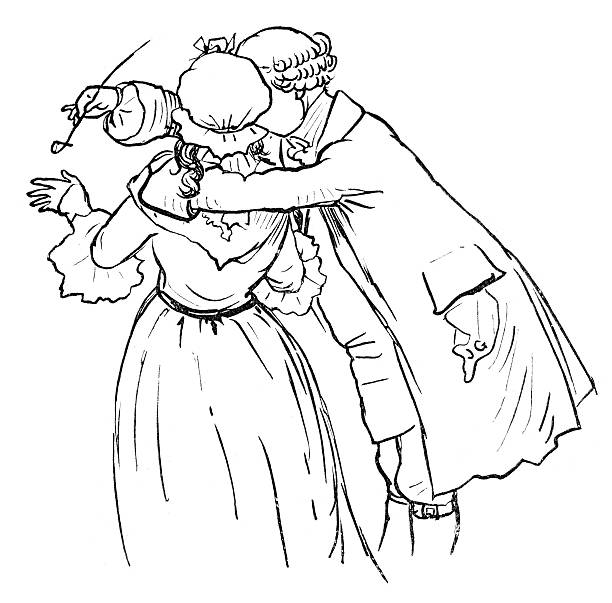 ilustrações de stock, clip art, desenhos animados e ícones de casal regência - jane austen women victorian style authority
