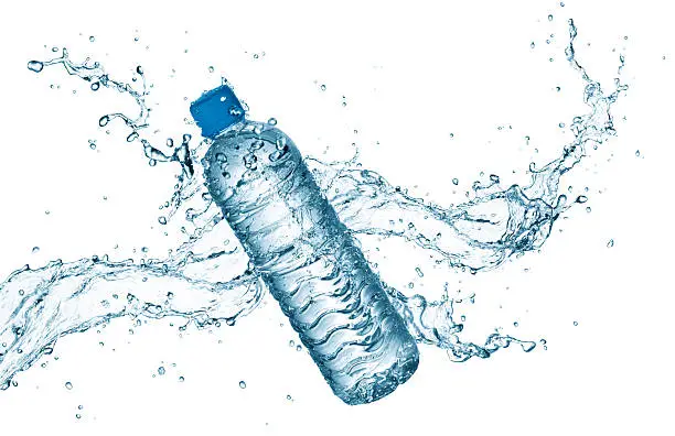 Photo of water bottle with splash