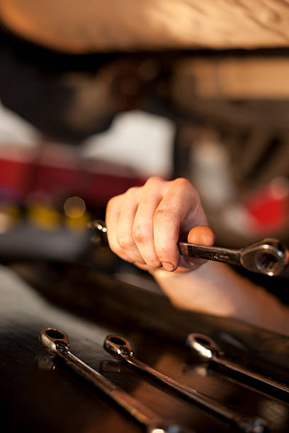 istock Mechanic Hand with Wrench 184347804
