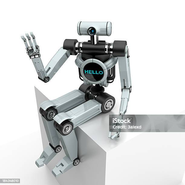 Робот — стоковые фотографии и другие картинки Hello - английское слово - Hello - английское слово, Без людей, Белый фон