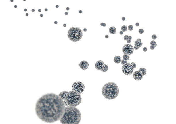 Stream of corona virus, landscape, white background