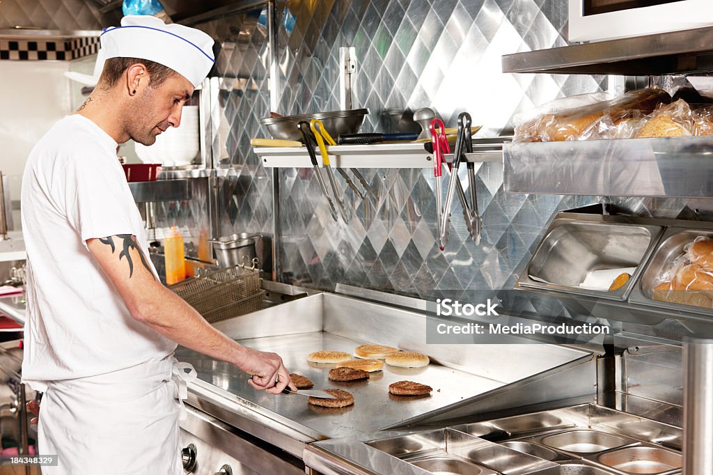 Fry cook - Foto de stock de Restaurante de Fast Food royalty-free
