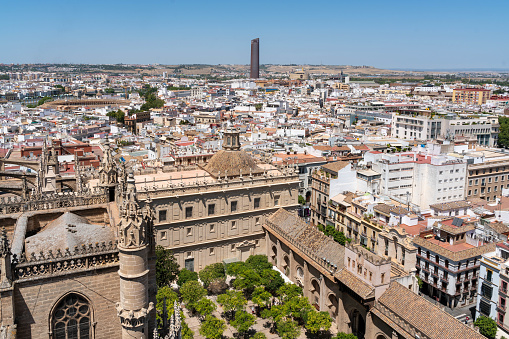 Aerial view of Sevilla in Andalusia, Spain.