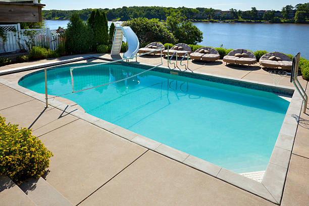 Luxury Swimming Pool With Waterfront View