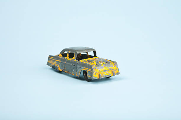 istock Vintage Yellow Car on Blue 184348856