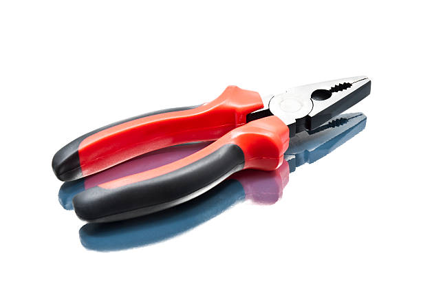 Black and red pliers stock photo