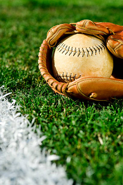 istock Old Softball  along foul line 184351414