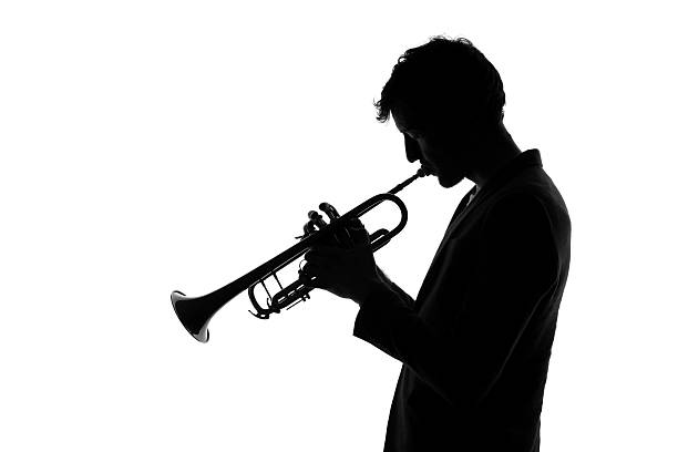 istock Male with trumpet silhouette 184351492