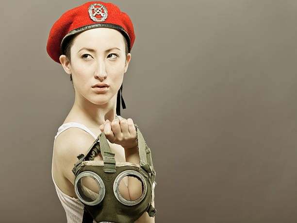 istock Asian girl with gas-mask 184351805