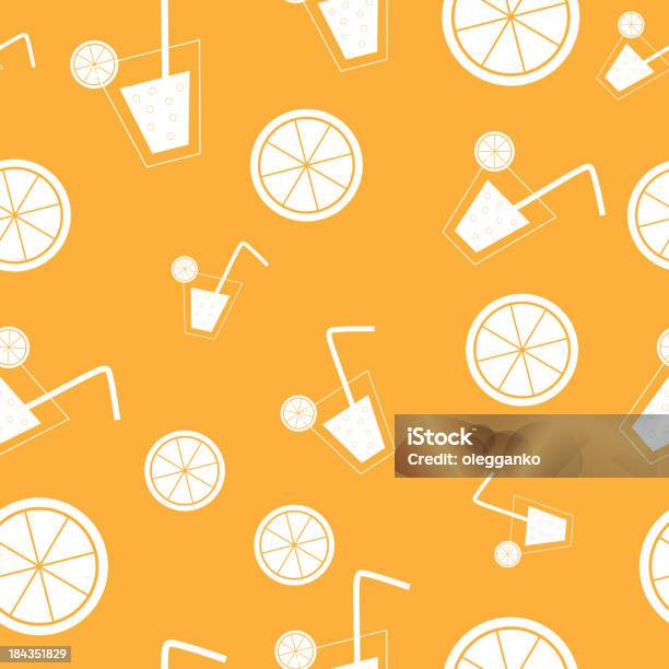 Citrus Cocktail Seamless Pattern Sfondo Illustrazione Vettoriale - Immagini vettoriali stock e altre immagini di Agrume