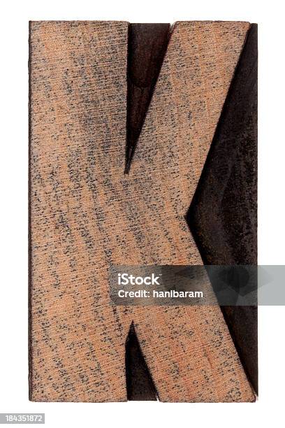 Alphabet K Letterpress Letter Stock Photo - Download Image Now - Abstract, Alphabet, Antique
