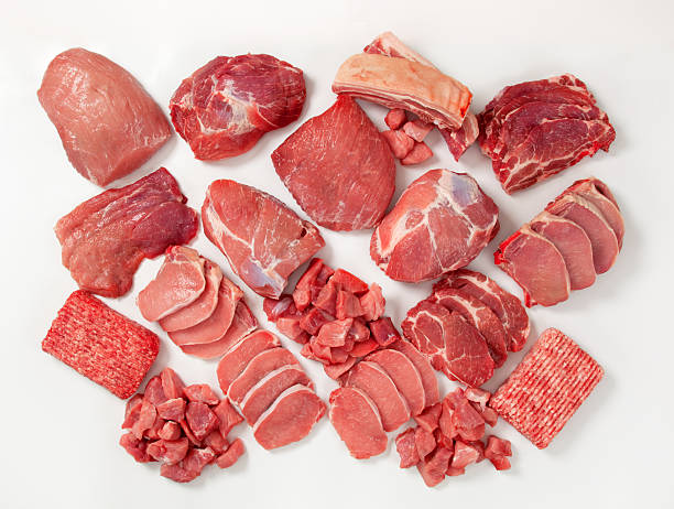 生肉の詰め合わせ - pork meat raw animal neck ストックフォトと画像
