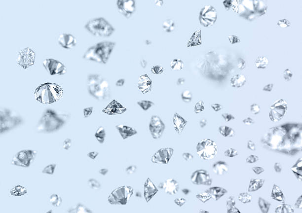 A picture of falling diamonds on a blue background