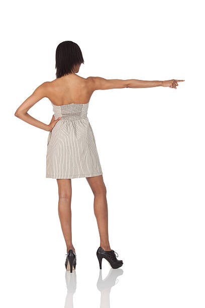 istock Rear view of a woman pointing 184352350