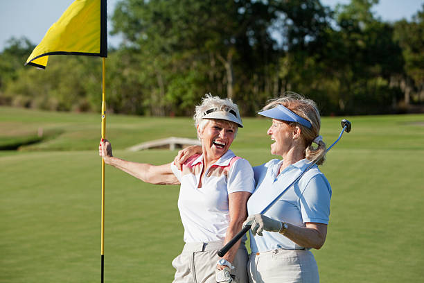 Friends enjoying a round of golf.