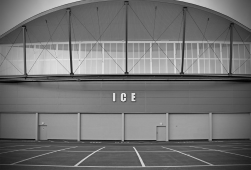 front view of public ice rink