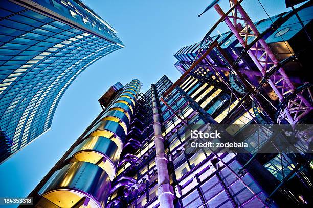 Futuristic Buildings In Business District Stock Photo - Download Image Now - Lloyds of London, London - England, Downtown District