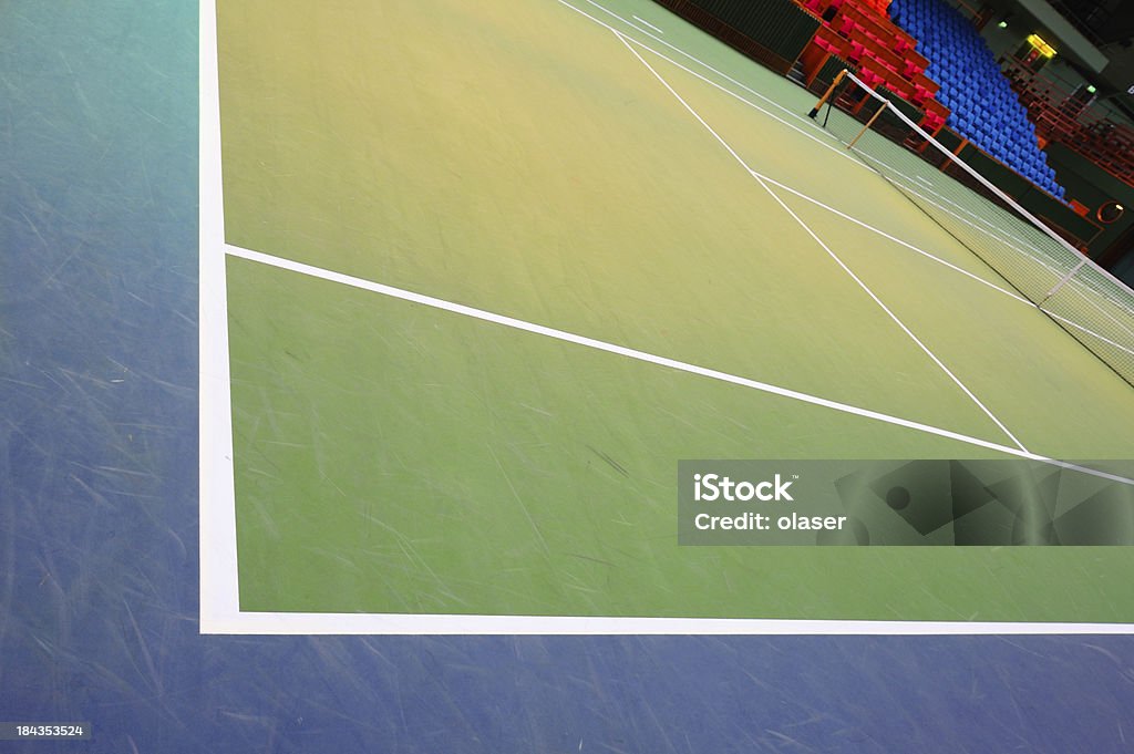 Nahaufnahme des tennis court Linien - Lizenzfrei Innenaufnahme Stock-Foto