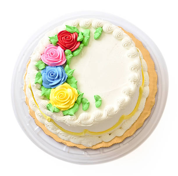 istock Flower shaped frosting on a cake 184353768
