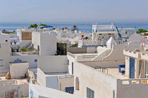 Houses in Tunisian town Hammamet