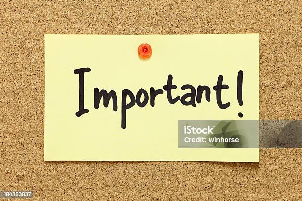 Digital Illustration Of A Post It With The Word Important Stock Photo - Download Image Now