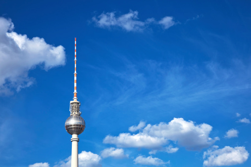 Berlin Television Tower with blue sky