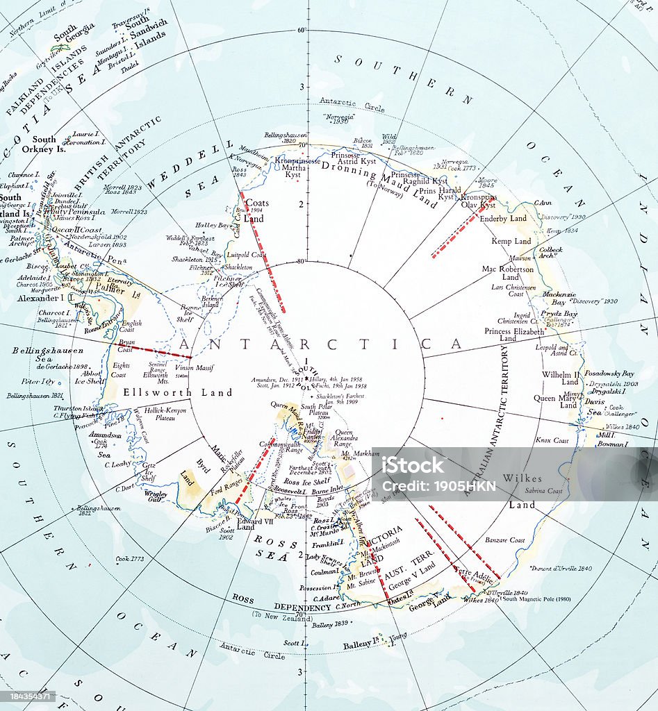 Antarctica Map Antarctica Stock Photo